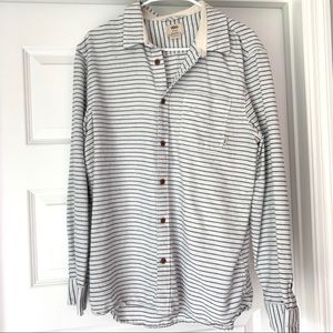Vans Button Down Stripe Shirt Collared Blue White